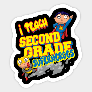 teacher design, I teach second grade superheroes Sticker